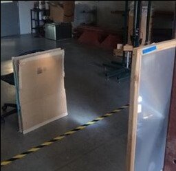Focus length test of the Fresnel lens.