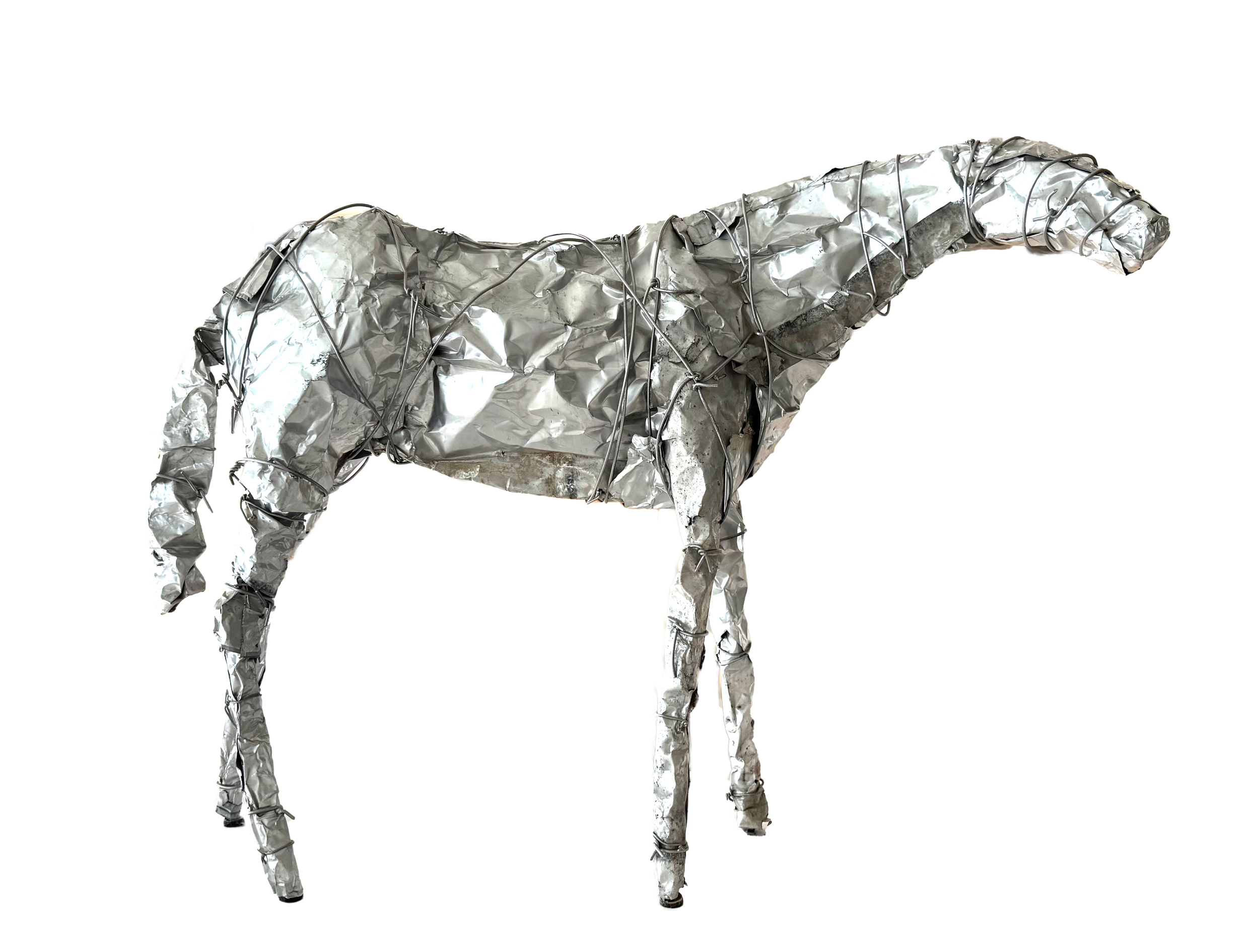 Untitled, 1983, steel, aluminum and wire, 23.75 x 39 x 13"