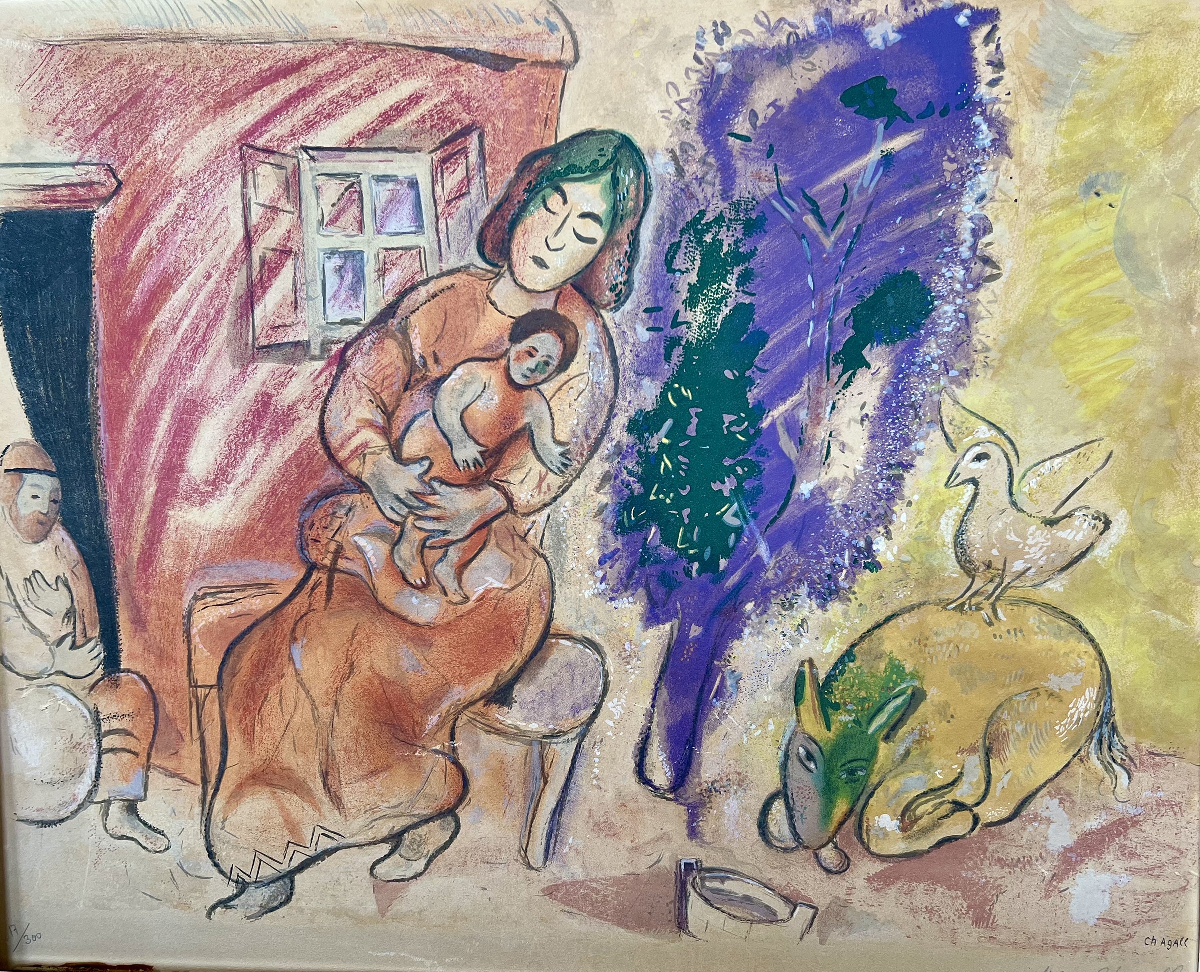 Maternite (Maternity), Ed. 17/300, 1954, color lithograph, 24 x 31 in.
