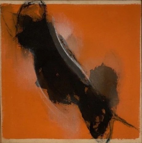 Black on Orange, 1972,
Acrylic on canvas,
22 x22 in.