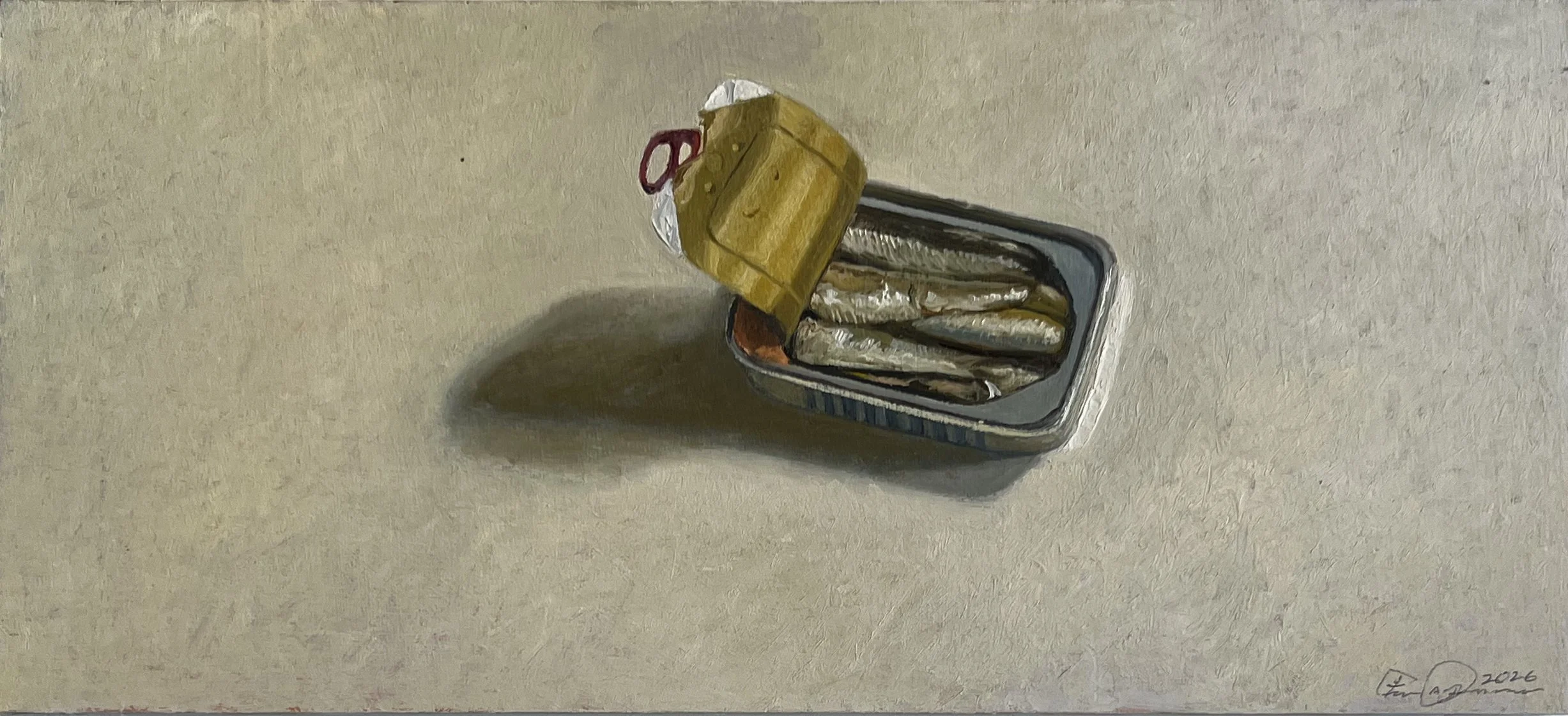 Sardines Inbound, 2026, oil on panel, 8.75 x 13.5 in.