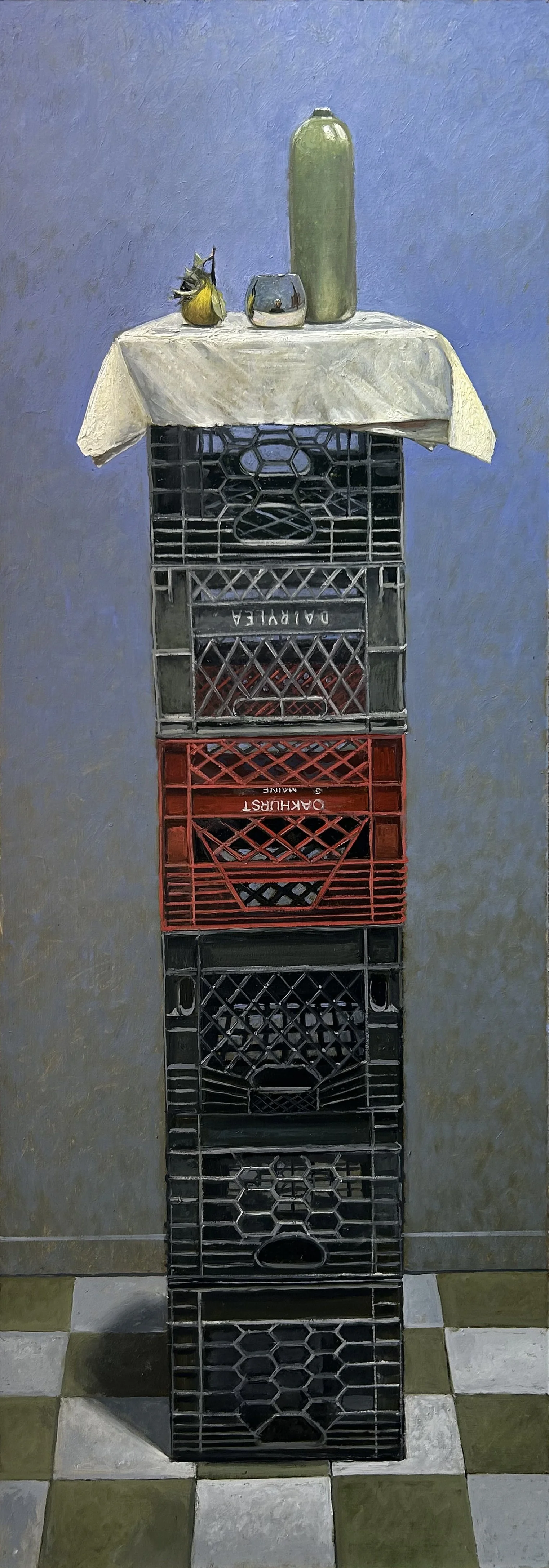 Support, 2026, oil on panel, 40.5 x 14.5 in.