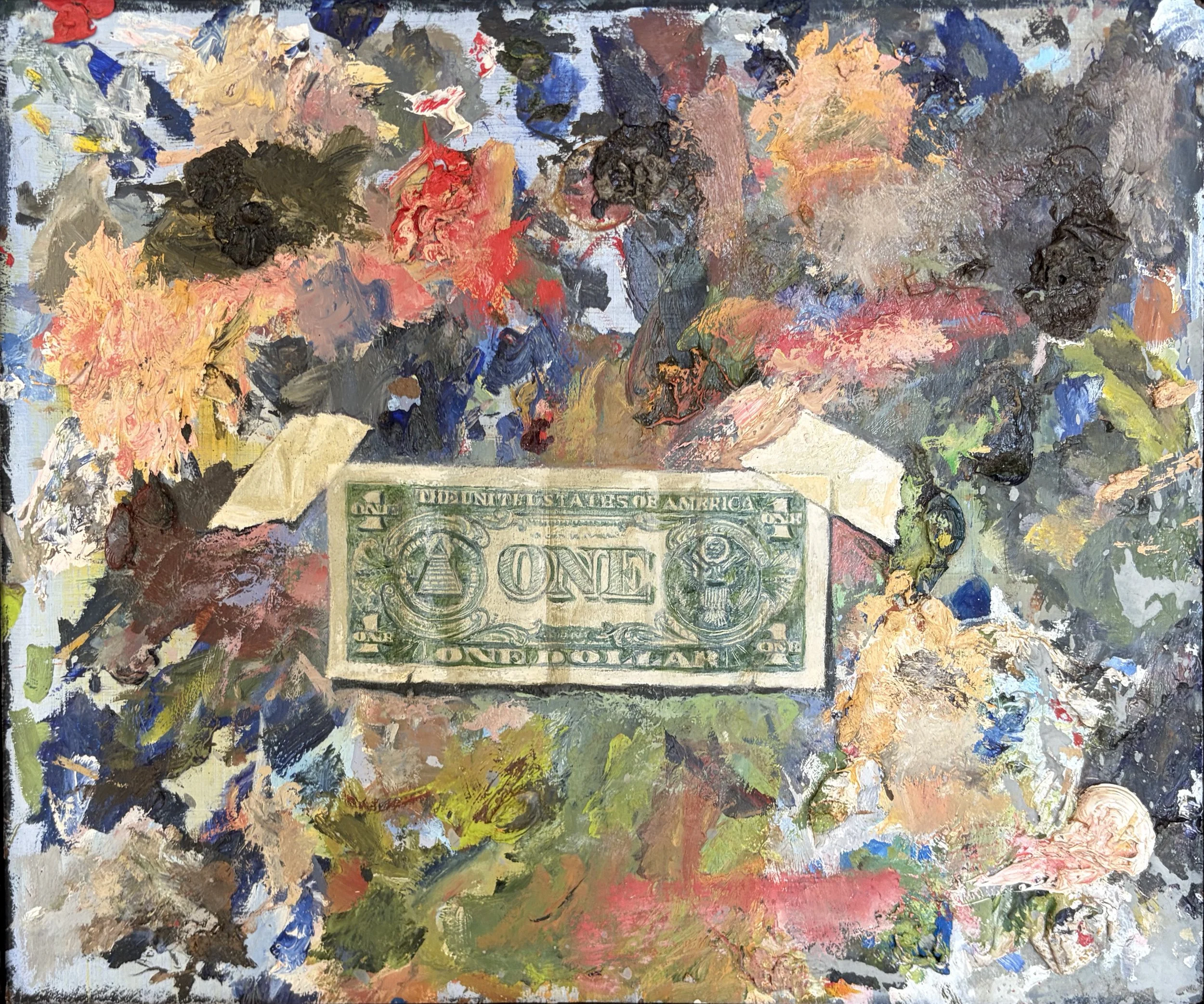 SOLD In The Mix, 2026, oil on board, 12.5 x 15 in.