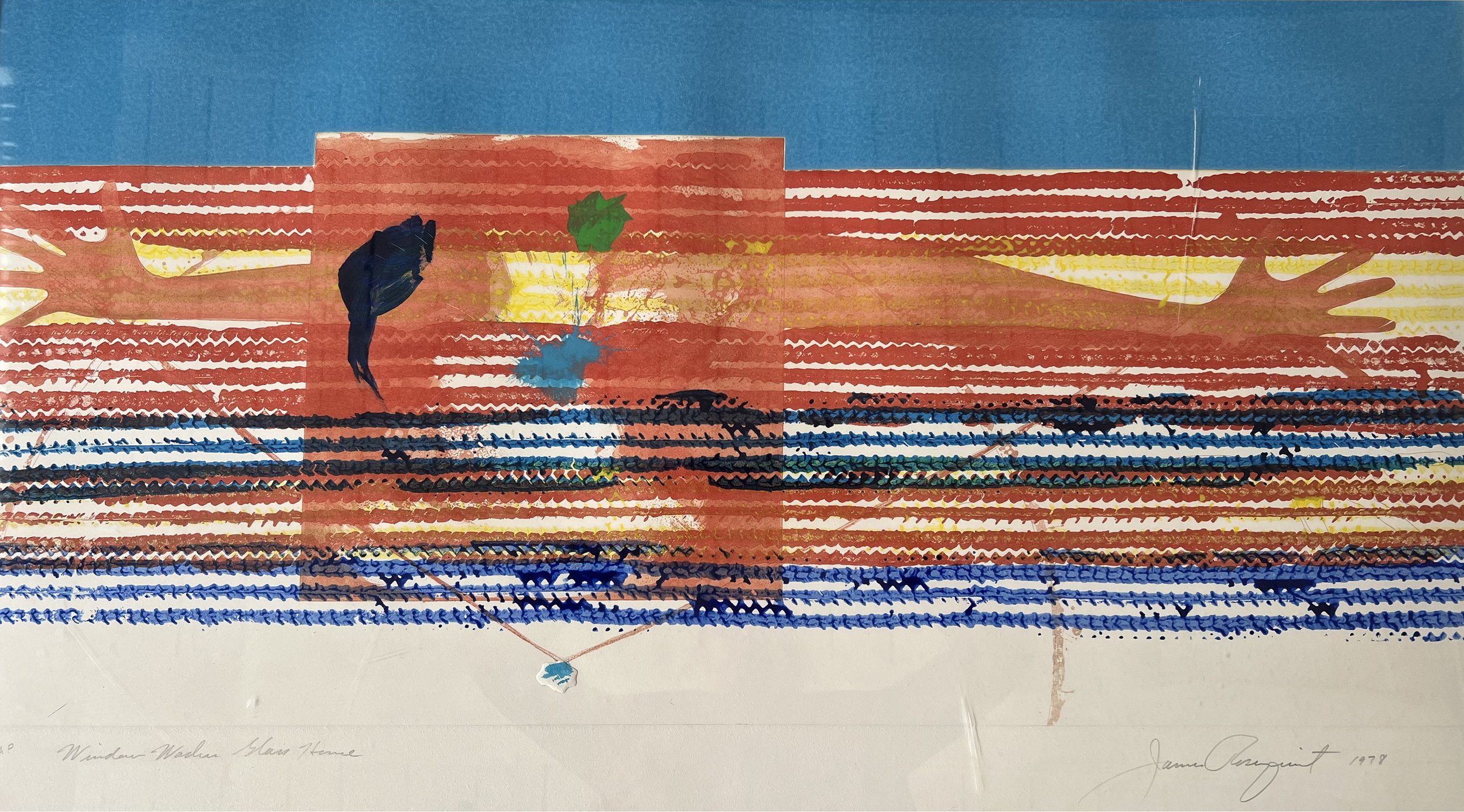 James Rosenquist
Window Washer Glass House, 2/78, 1978
Color intaglio and relief print with hand coloring
17.5 x 36"