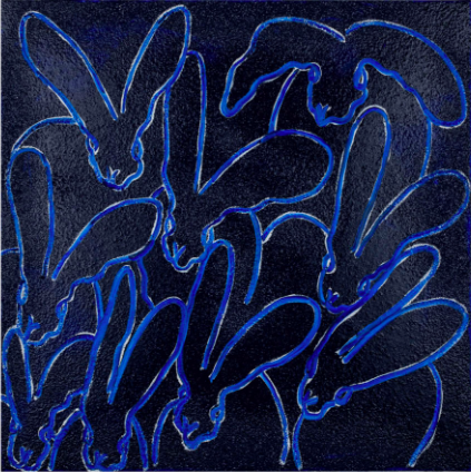 Blue Diamond Dust Gershwin, 2024, oil & acrylic w/ diamond dust on canvas, 30 x 30 in.