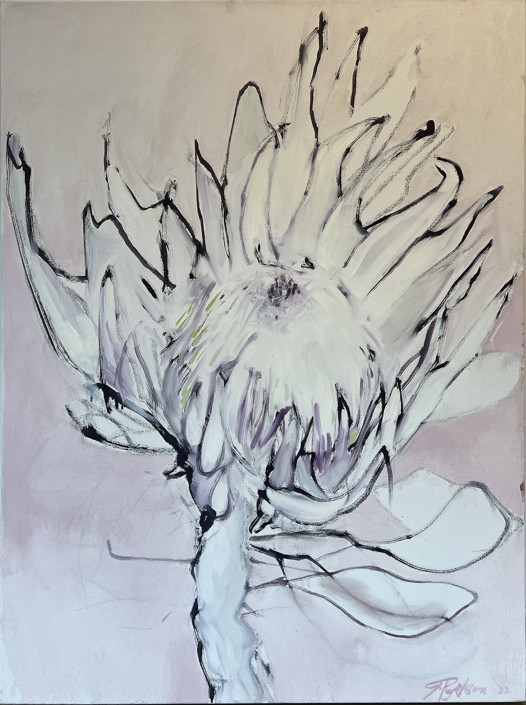 Love of Protea, 2022, oil on canvas, 40 x 30"
