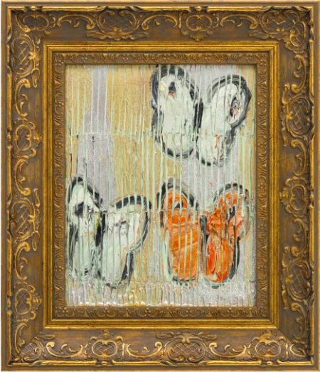 3 Butterflies, 2025, oil on wood, 10 x 8 in.