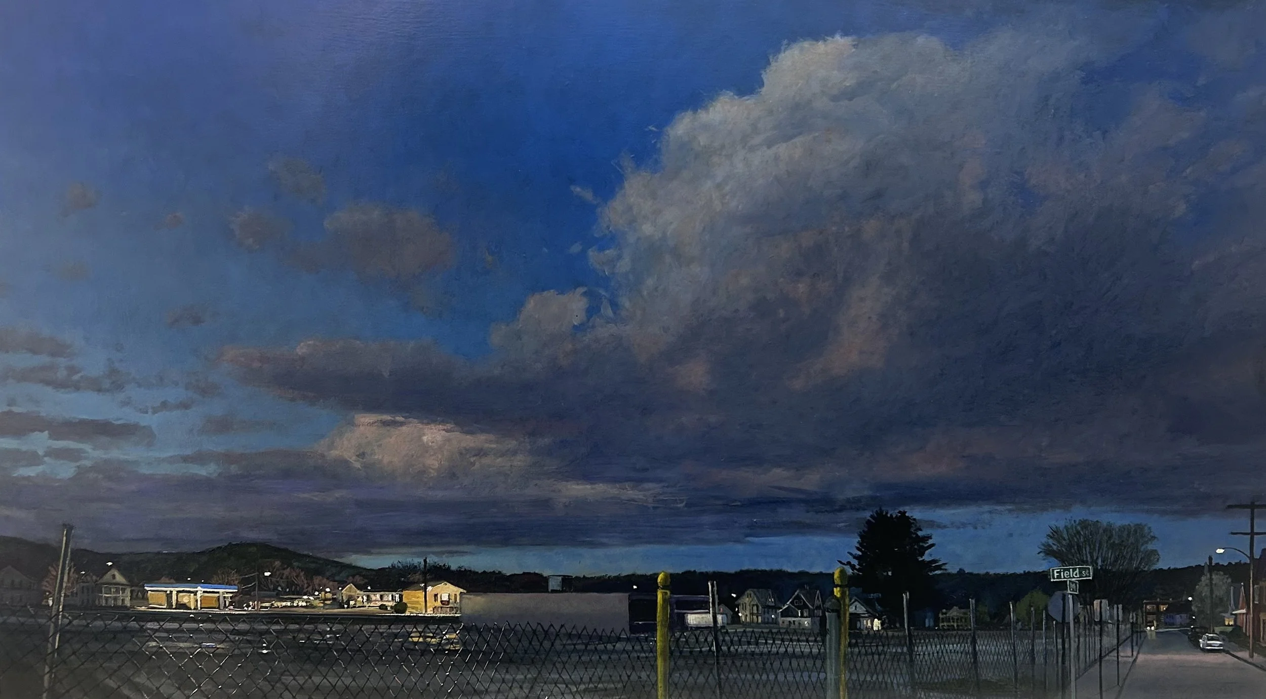 Oasis, 2026, oil on panel, 22 x 38 in.