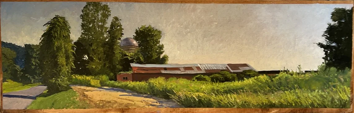Failing Farm, 2025, oil on paper, 9.5 x 30"