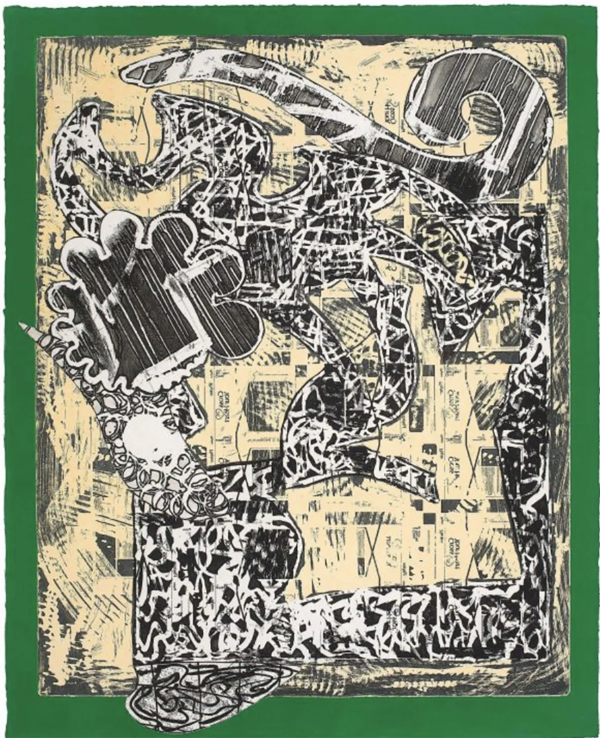 Green Journal, AP VI/X, 1985, Etching, screenprint, relief on white TGL handmade paper, 66 x 52 in.