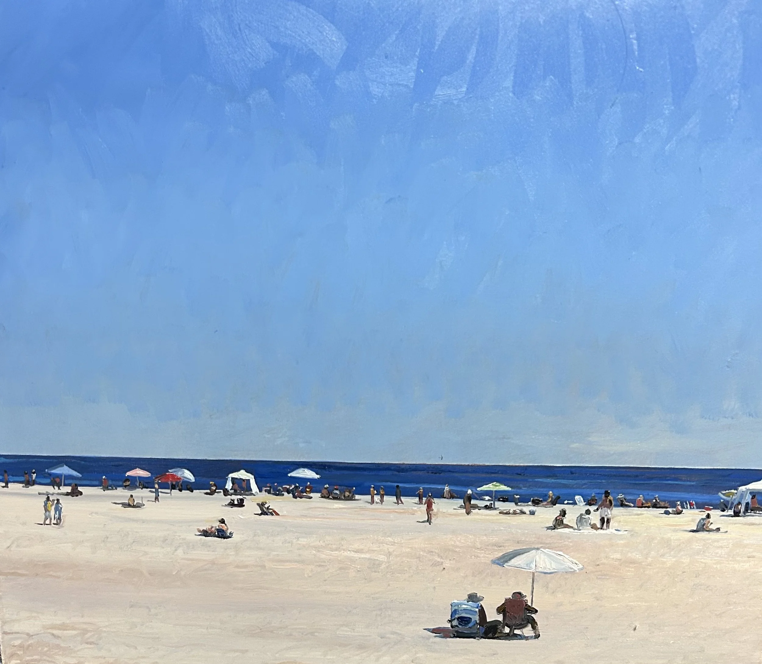 Hampton Beach, 2026, oil on panel, 13 x 15.5 in.