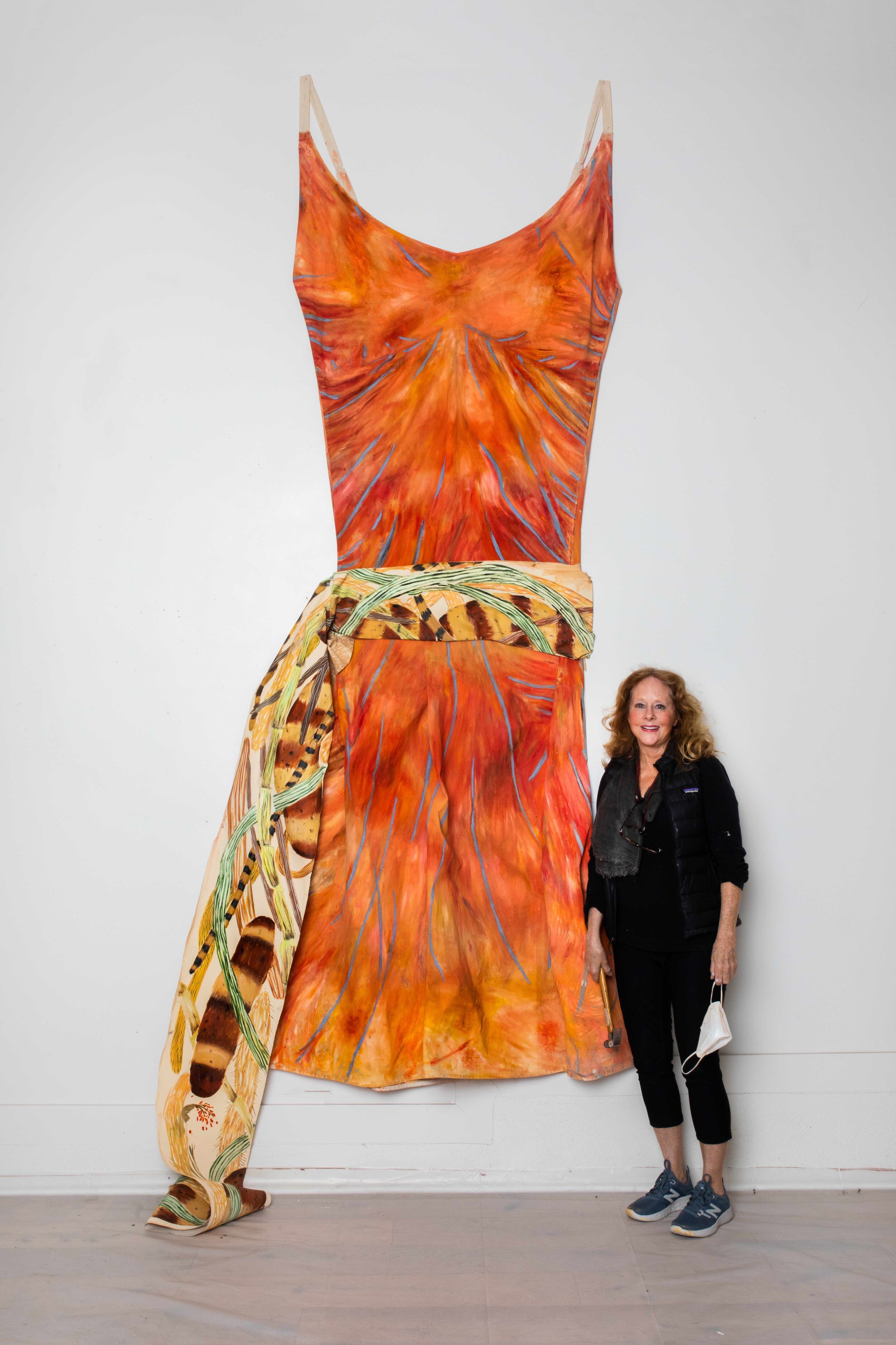 Red Dress with sash, 2021
oil paint on sewn canvas
120 x 48 in.