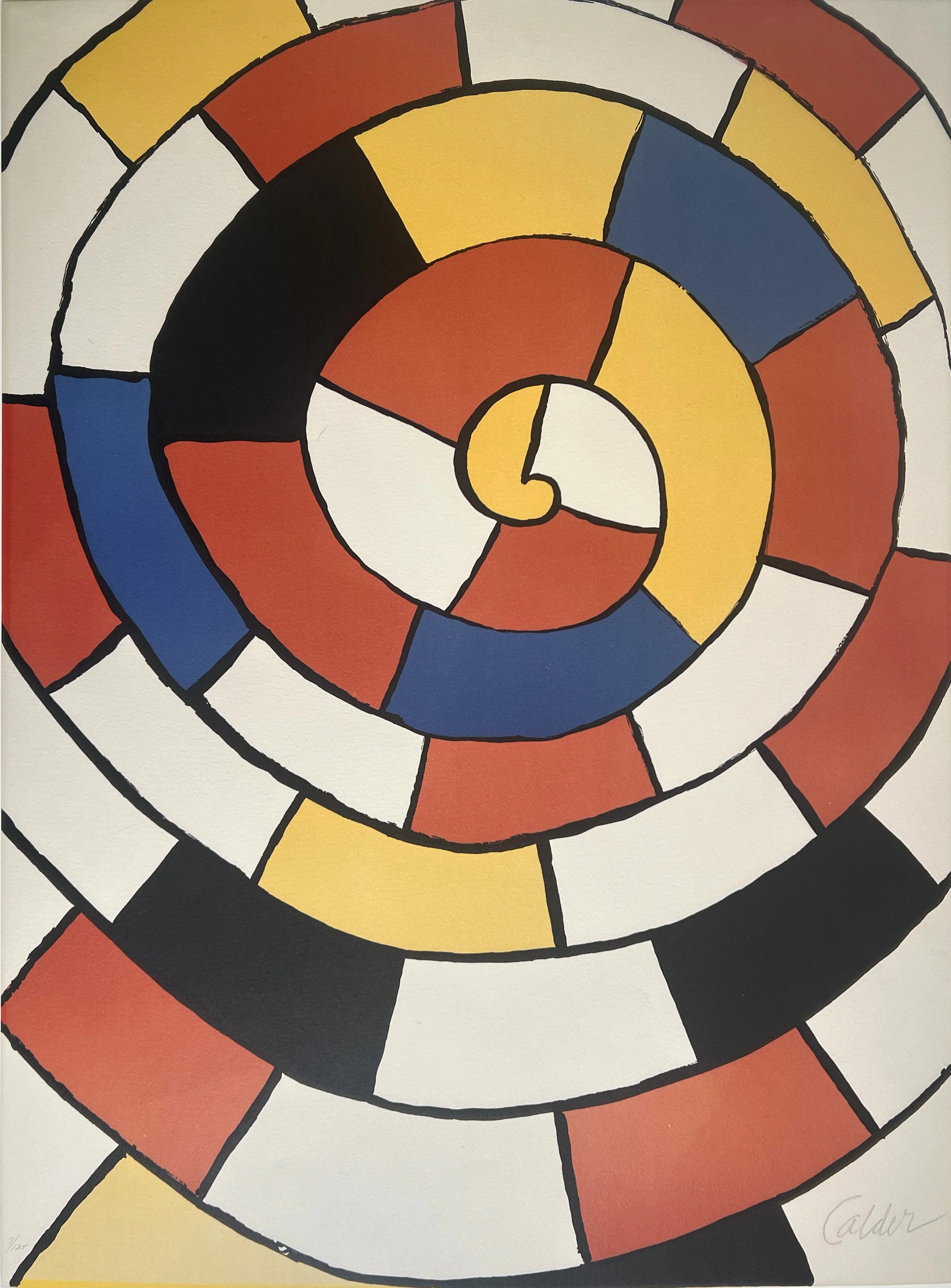 Spiral Series (Spirale Rouge et Noir), Ed. 7/125, 1969, color lithograph, 25 x 22.5 in.