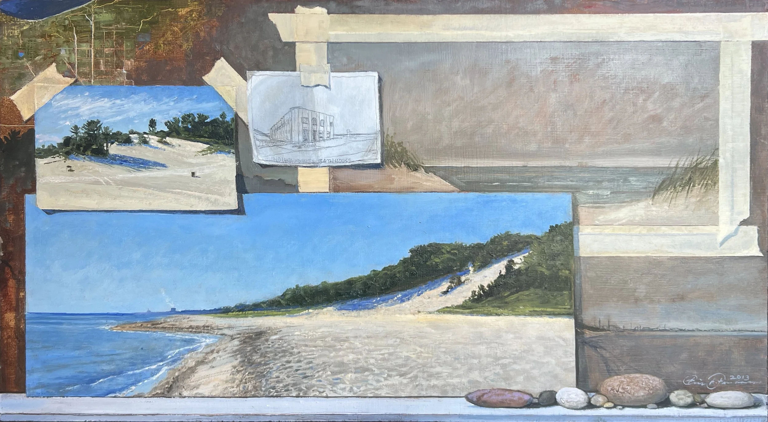 Dunes Observed, 2013, oil on board, 12 x 20 in.