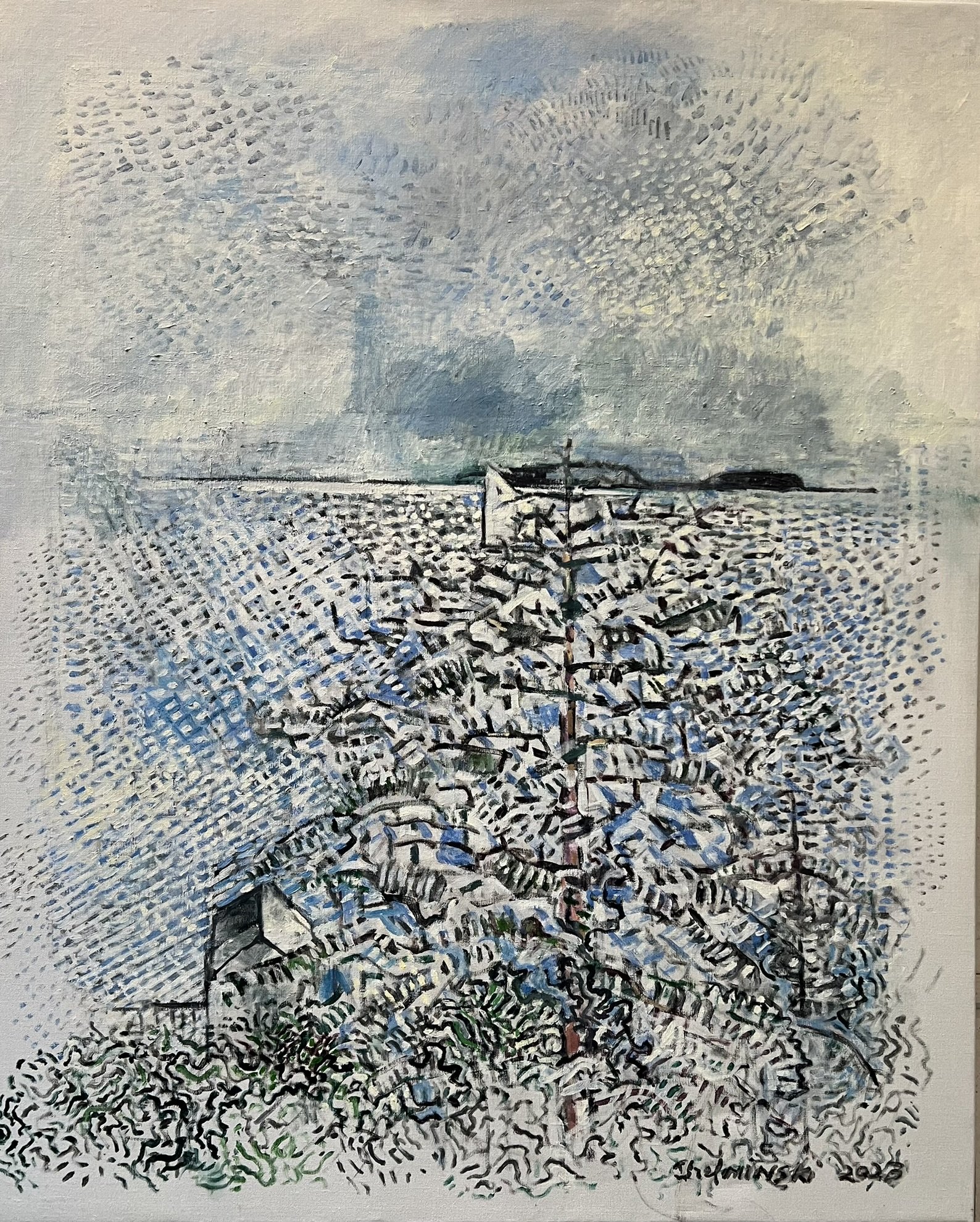 The Osprey's Eye, oil on paper, 54.5 x 44.5"