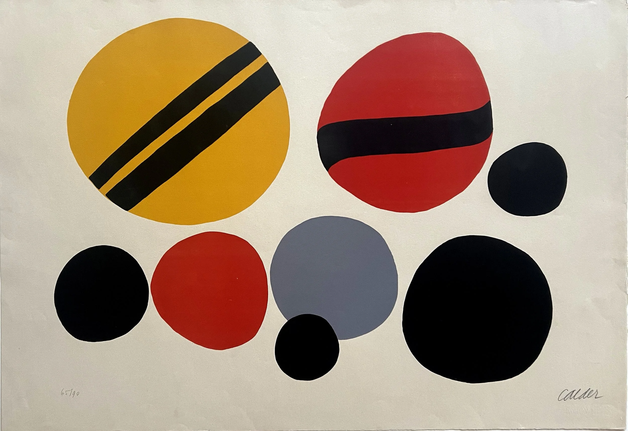 Chevrons Noir sur Rouge et Jaune, Ed. 65/90,  color litho, 20.75 x 29.875 in.