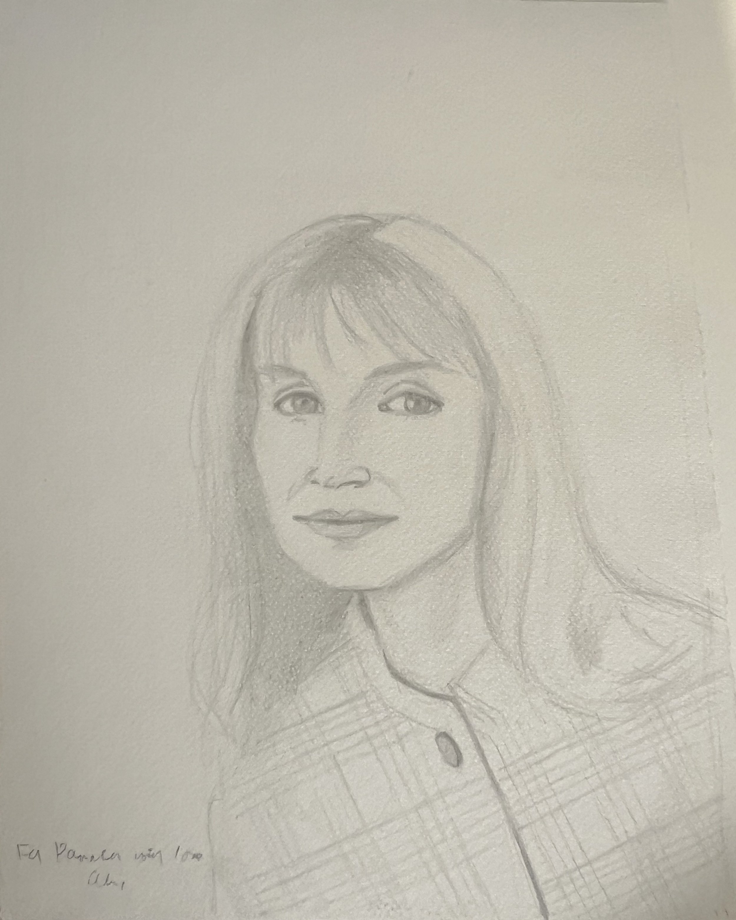 Pamela, pencil on paper, 9.5 x 9 in.