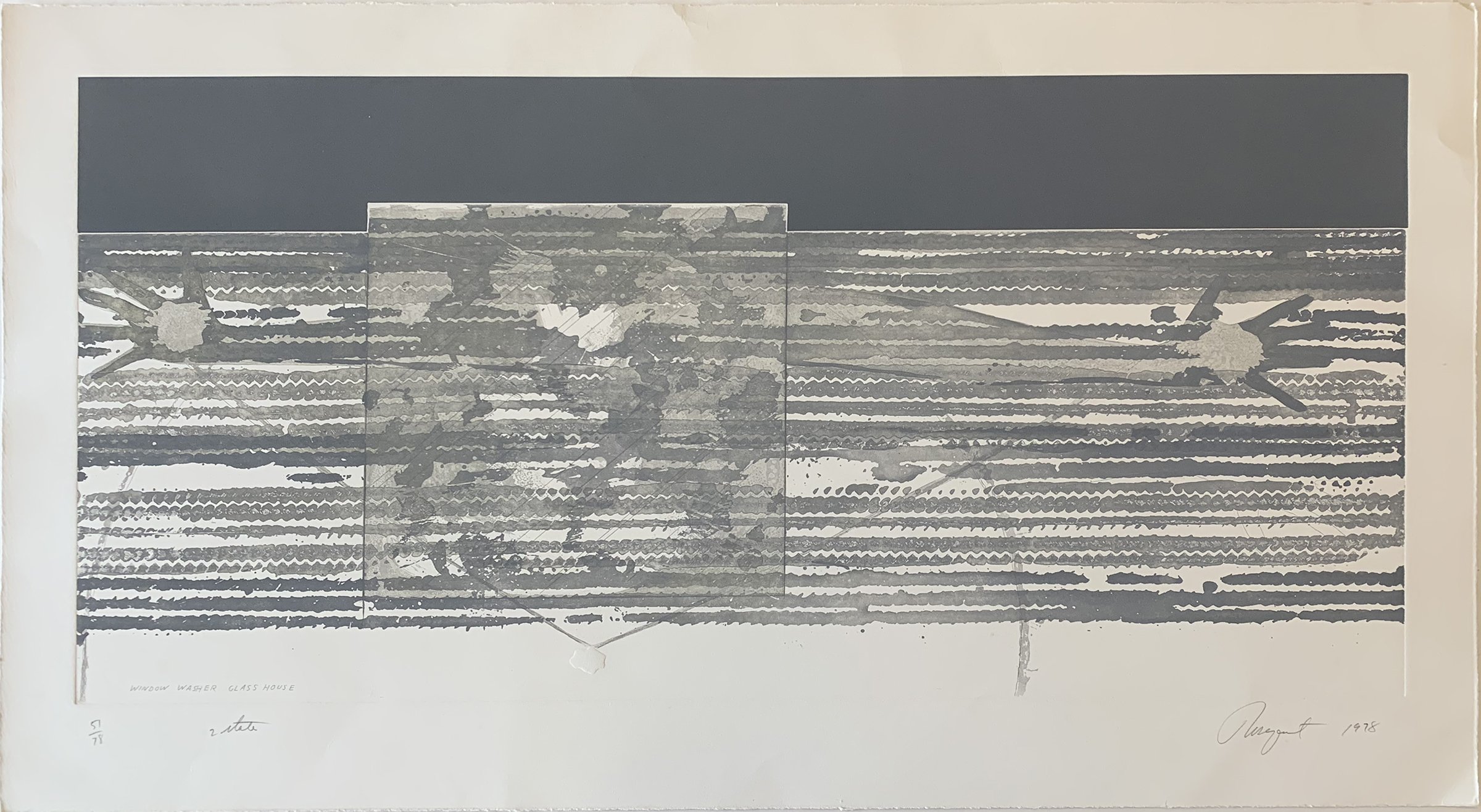 James Rosenquist
Window Washer Glass House, Ed. 51/78, 1978
intaglio and relief print
22.75 x 39.5"