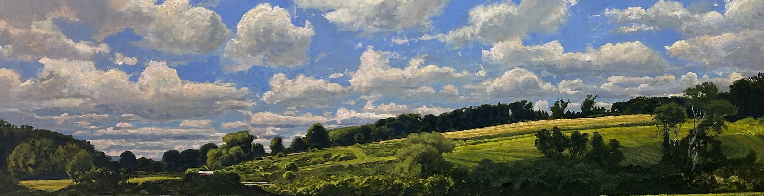 Hillside in Summer, 2026, oil on panel, 13 x 48 in.