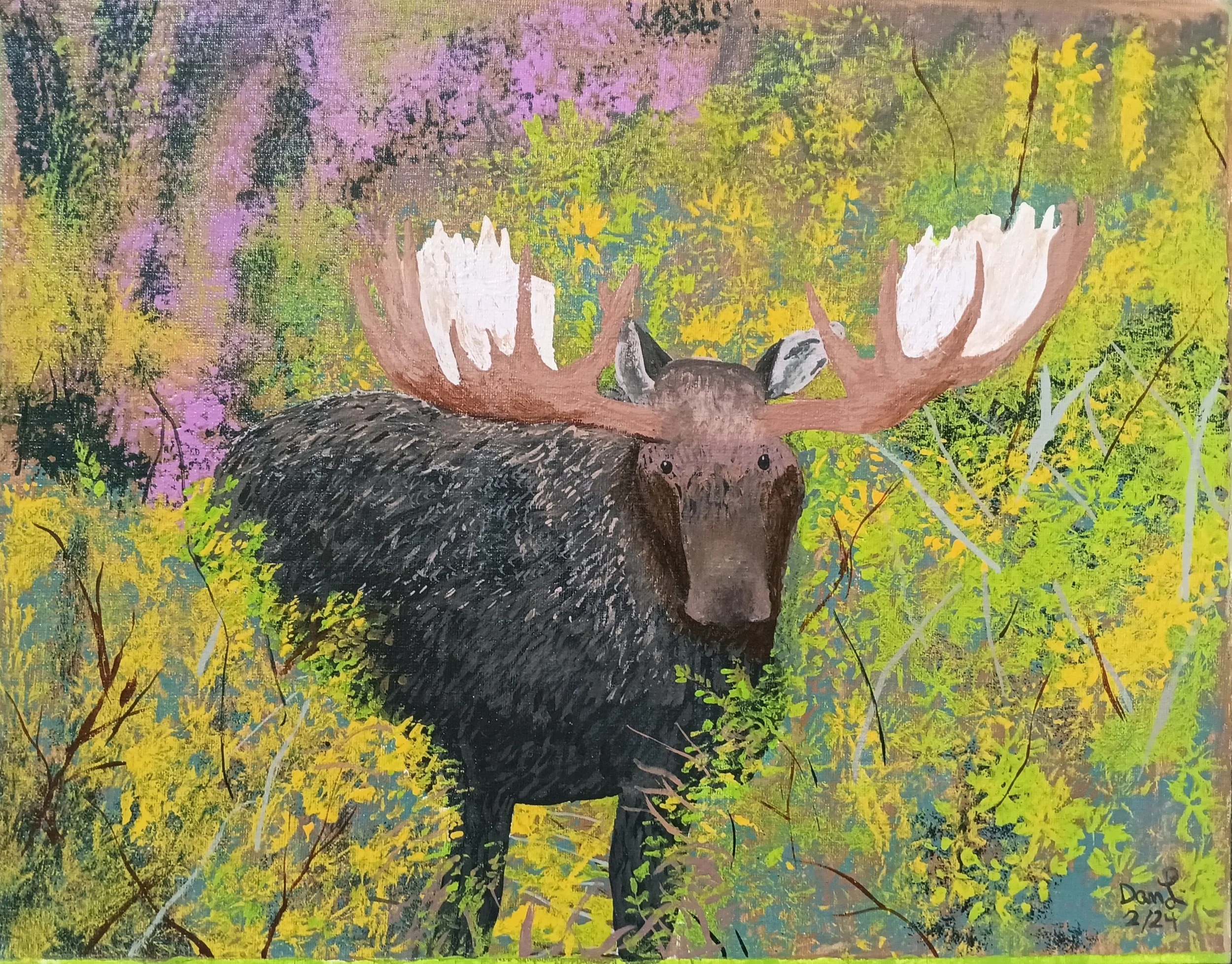 "Moose in the Brush" by Dan Lindenberg