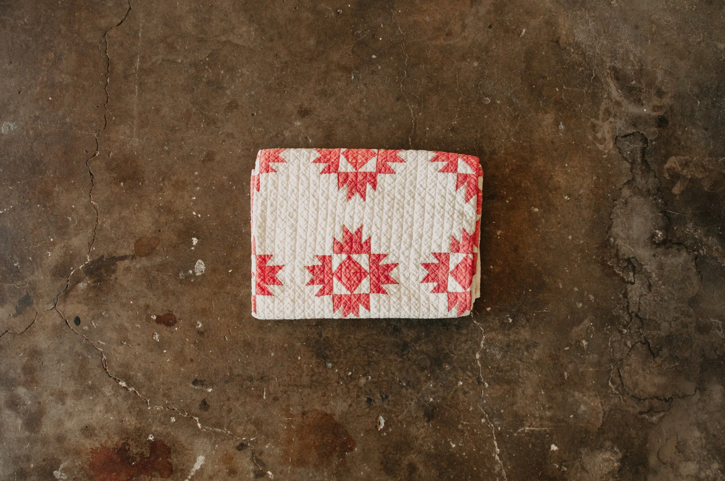 Red and White Union Square Quilt