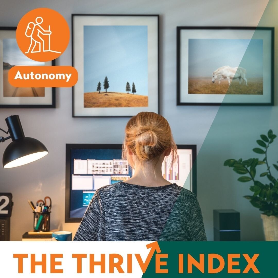 A greater sense of autonomy can help your team take ownership of their work, feel more creative, and perform at a higher level - and the Thrive Index can help you get there.

Bring the Thrive Index to your organization today: http://www.canvasleaders