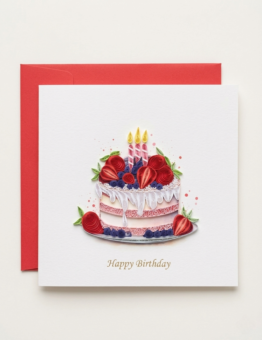 Happy Birthday - Cake Greeting Card