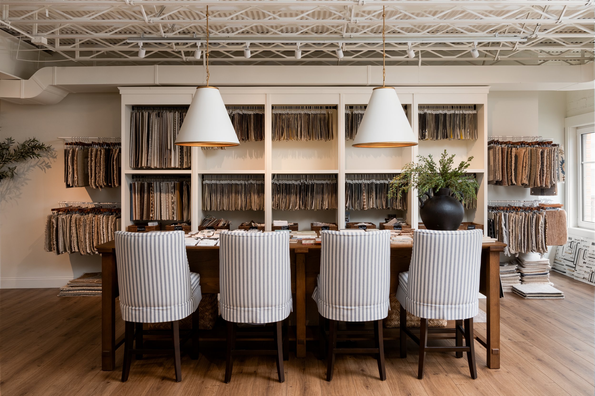 Kristin Burke Interiors Showroom, Interior Design Office, Sample Library