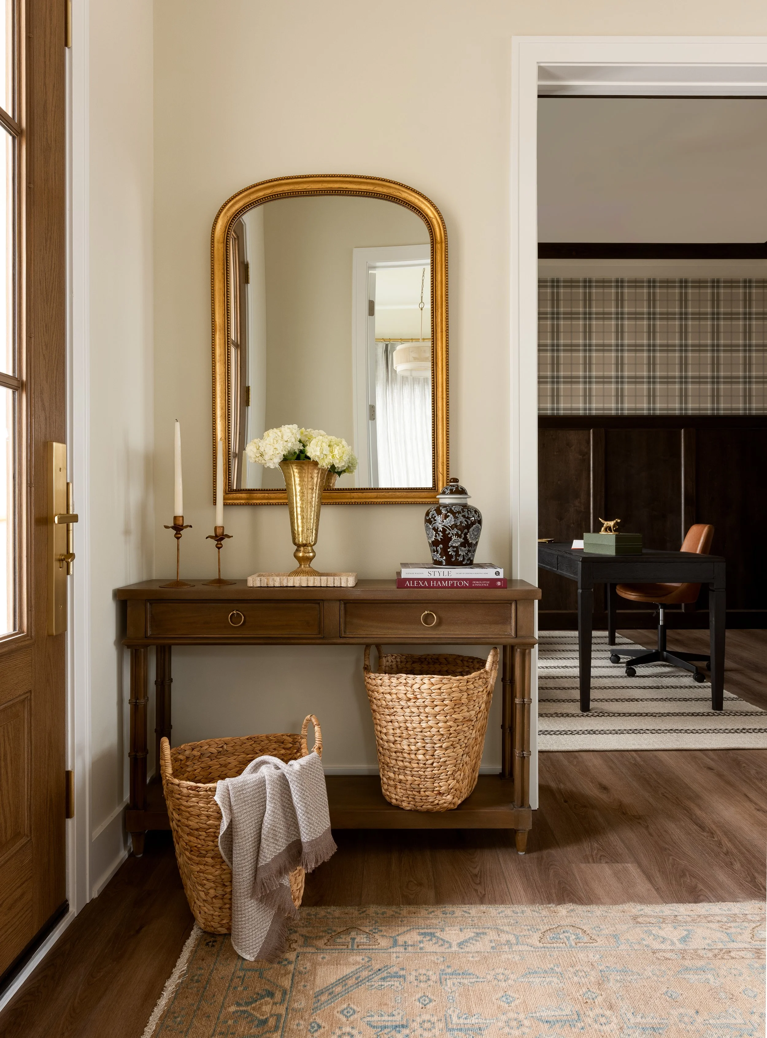 Entry way interior design in Mequon Wisconsin by Kristin Burke Interiors