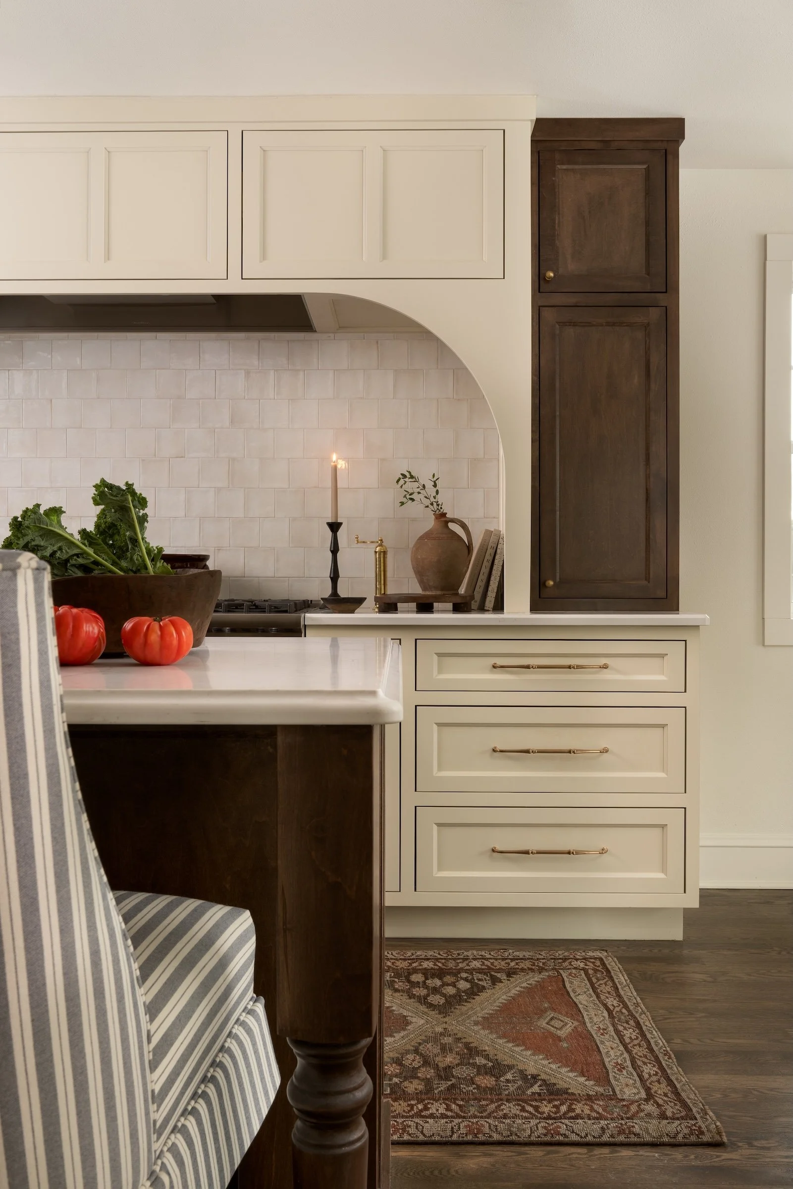 Whitefish Bay Tudor custom kitchen with extra counter space