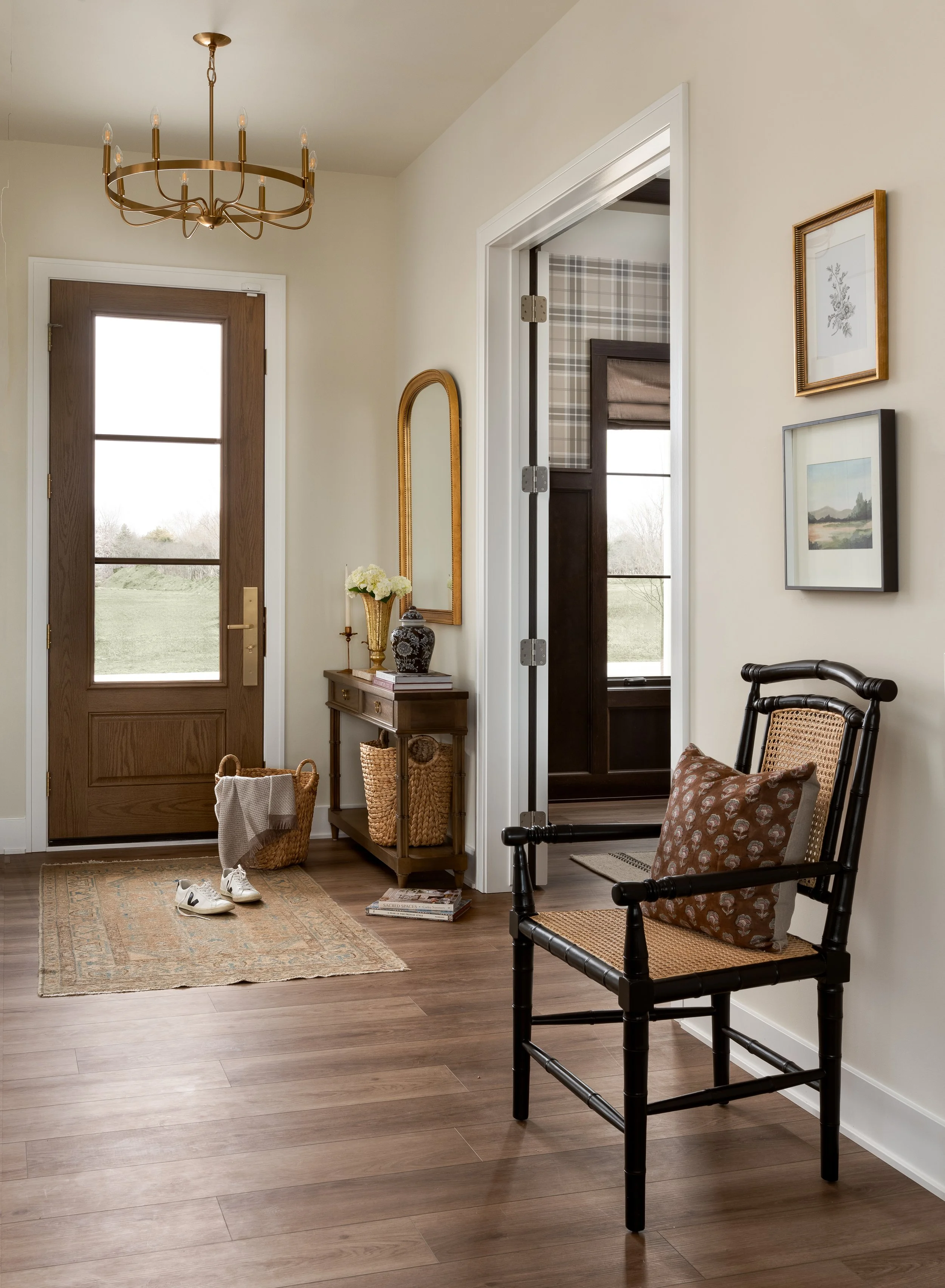 Entry way interior design in Mequon Wisconsin by Kristin Burke Interiors