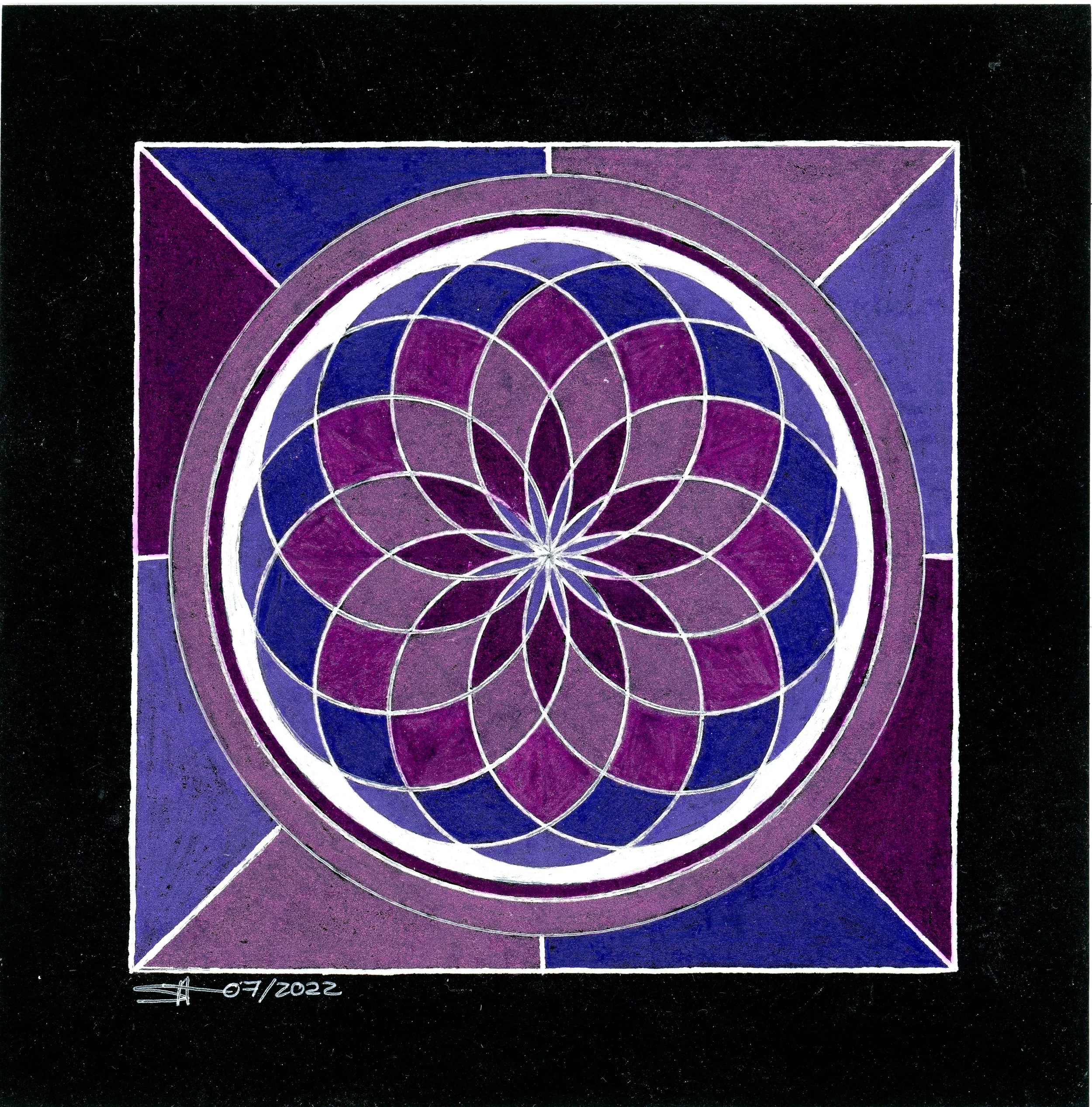 Torus Study1 - Square
Black Multimedia Paper, Gel Pen, Coloured Pencils |
6x6in | $45