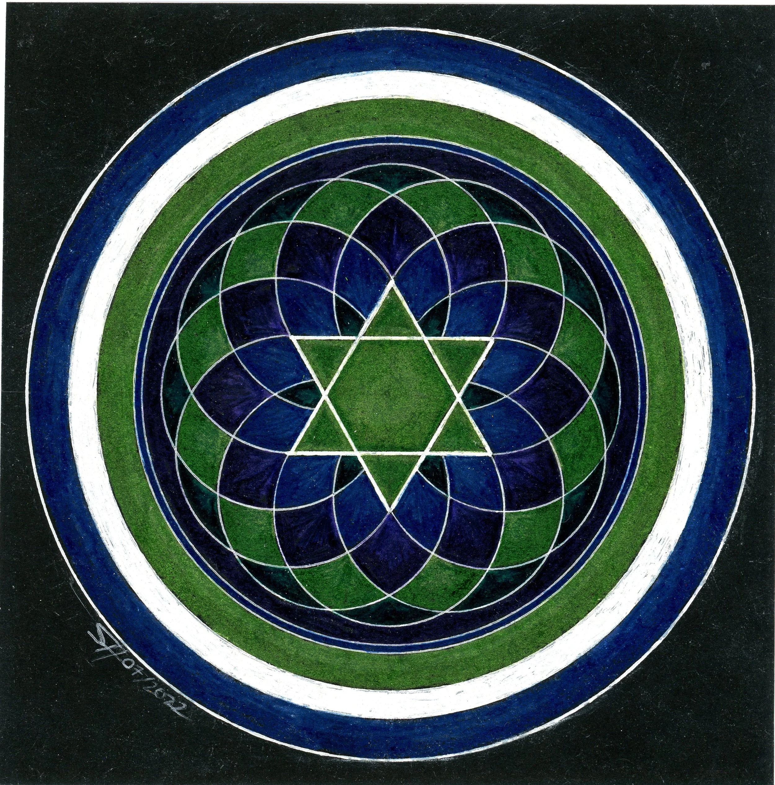 Torus Study1 - Anahata
Black Multimedia Paper, Gel Pen, Coloured Pencils |
6x6in | $45