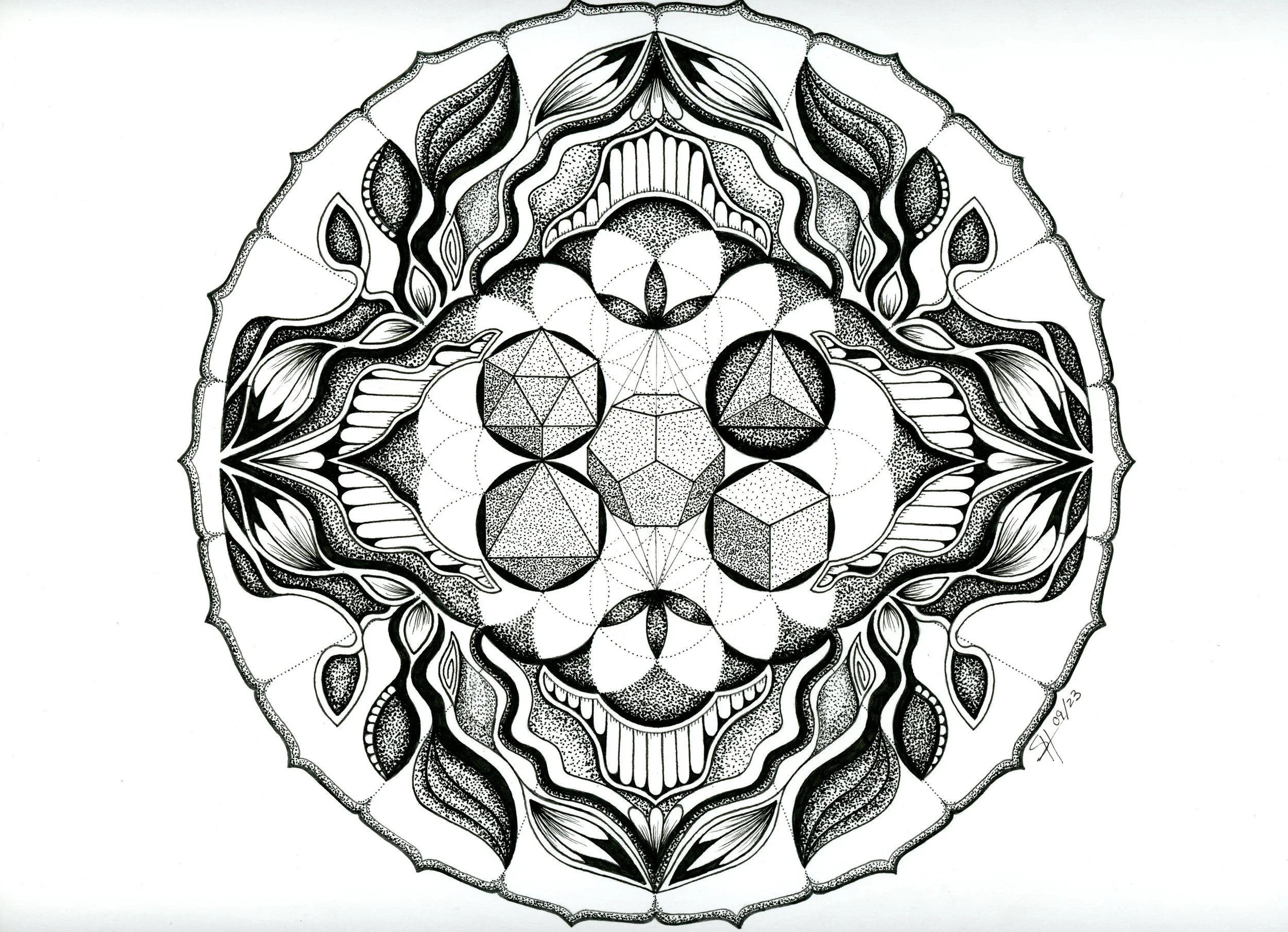 Platonic Solids (047)
Multimedia Bristol, Pen&Ink | 
9x12in | $111