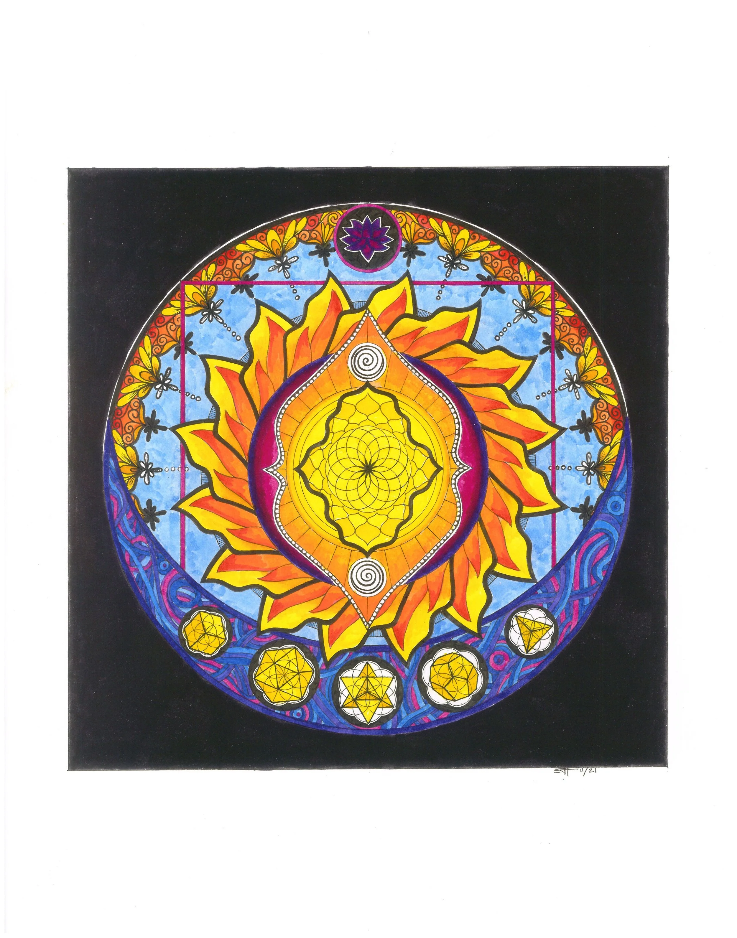 Solar Platonic
Mixed Media Paper, Pen&Ink, Markers | 
14x11in | $230