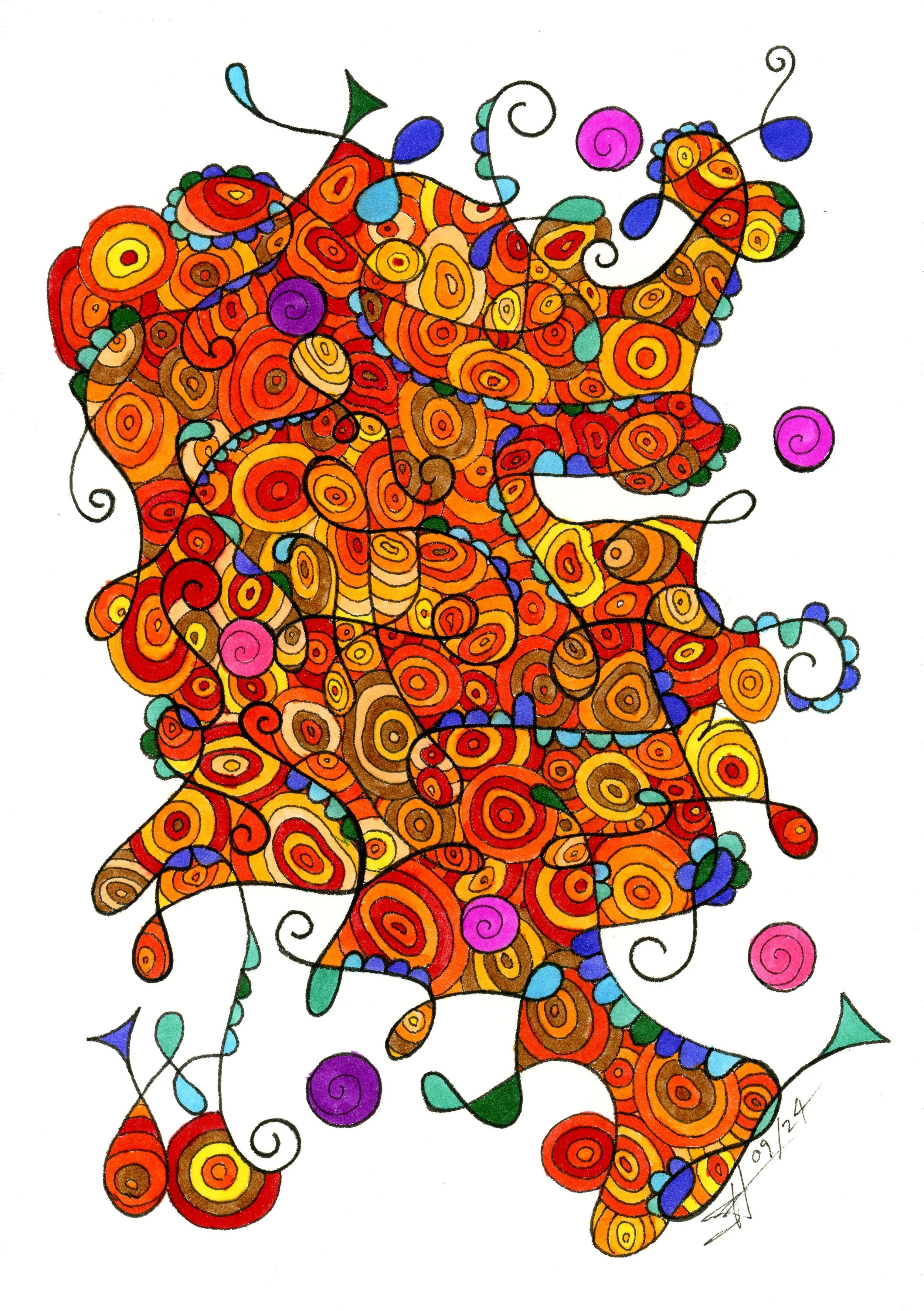 Wild Doodle
Watercolour Paper, Pen&Ink, Marker | 
7x5in | $45