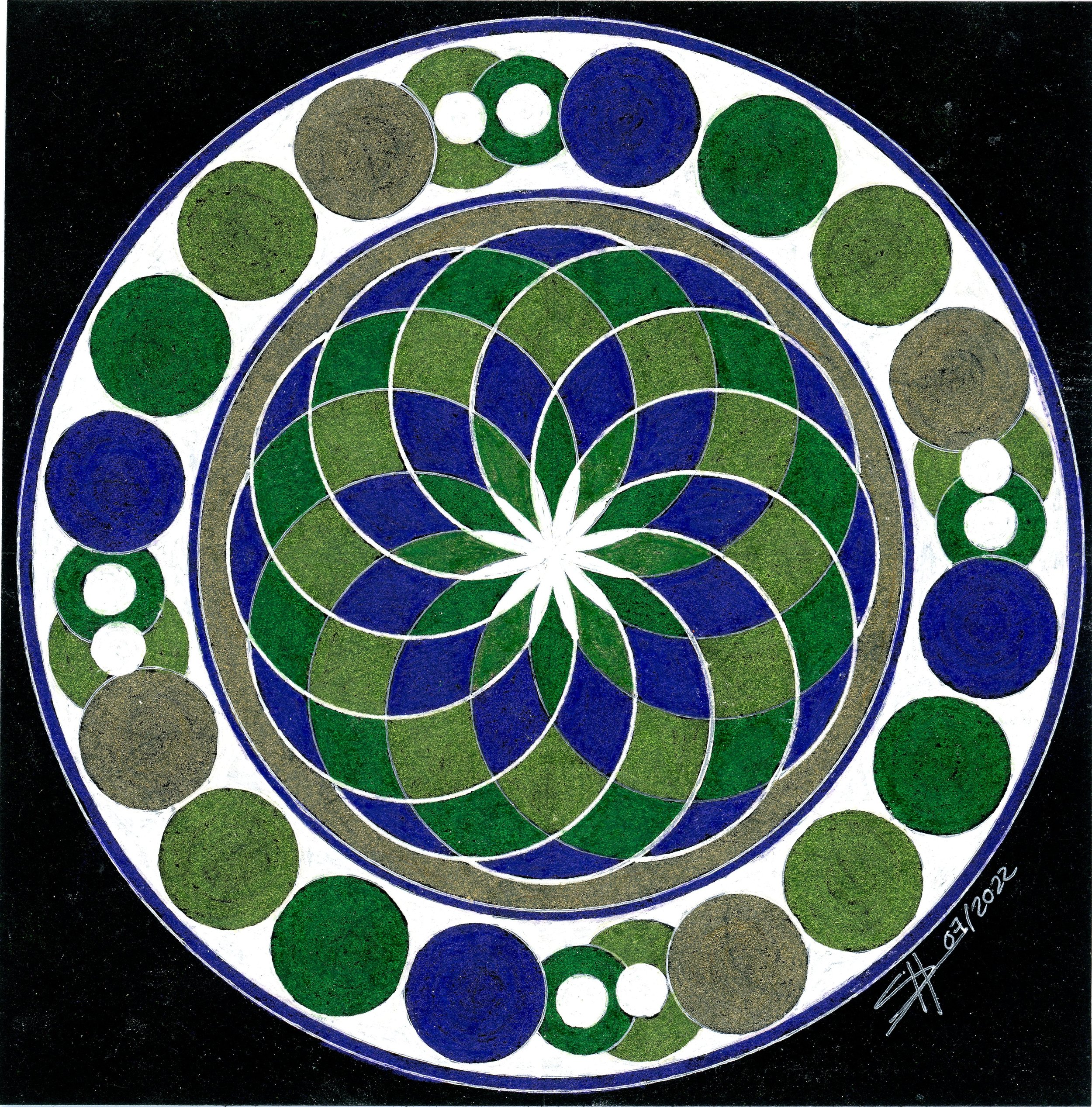 Torus Study1 - Green
Black Multimedia Paper, Gel Pen, Coloured Pencils |
6x6in | $45
