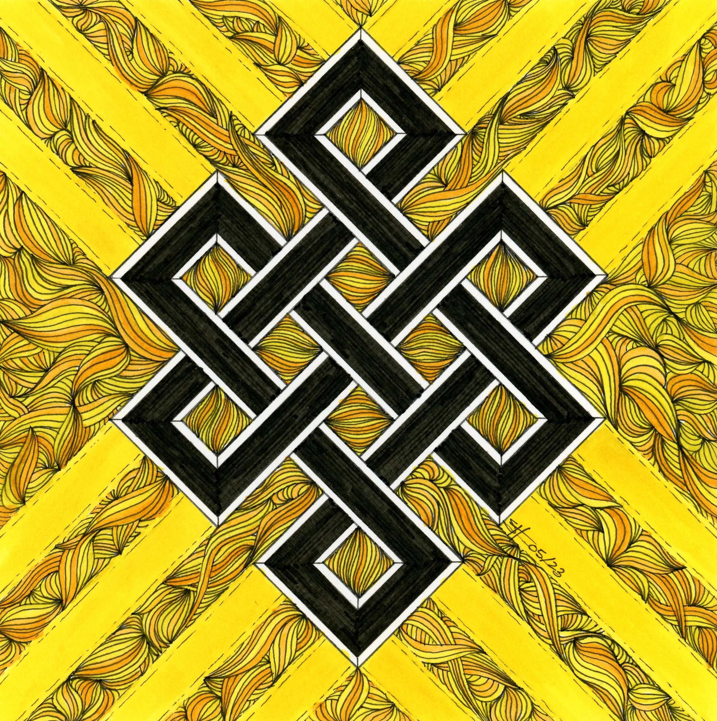 Eternal Knot - Yellow
Mixed Media Bristol, Pen & Ink, Marker | 
6x6in | $75