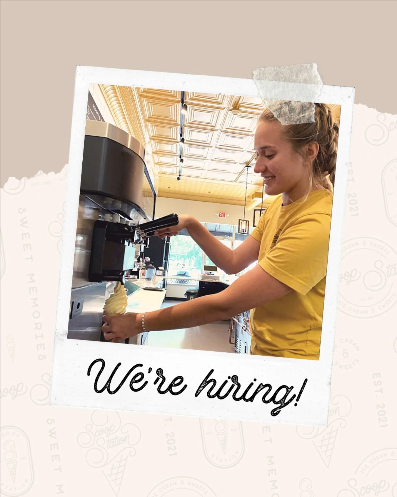SCOOP STATION IS HIRING!!
We&rsquo;re looking for an ASSISTANT MANAGER to join our team! 
⠀⠀⠀⠀⠀⠀⠀⠀ 
*Must be at least 18 years old
*Able to work 20-30 hours a week (nights, weekends, and some holidays are required)
*Have customer service/hospitality 
