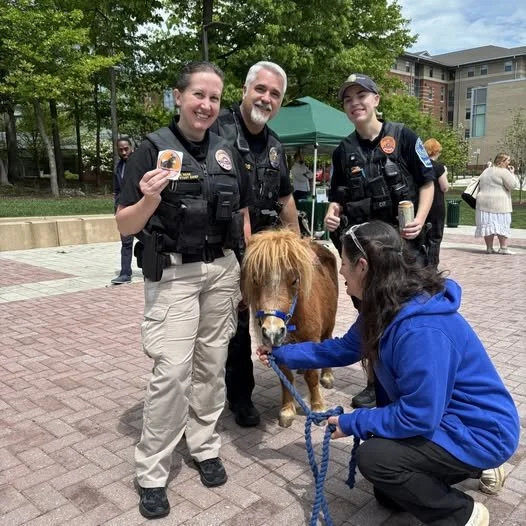 On the road again for emotional support pony day at George Mason!