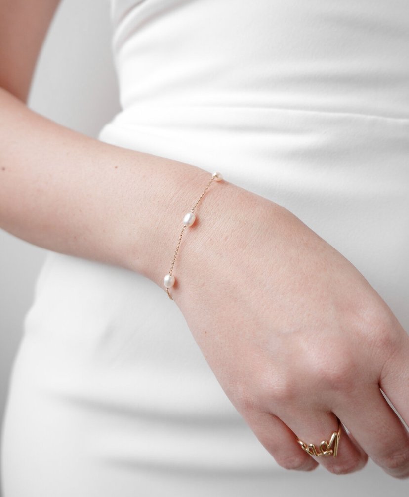 Find Your True North Pearl Bracelet with Silver, Gold, Brass and Rose