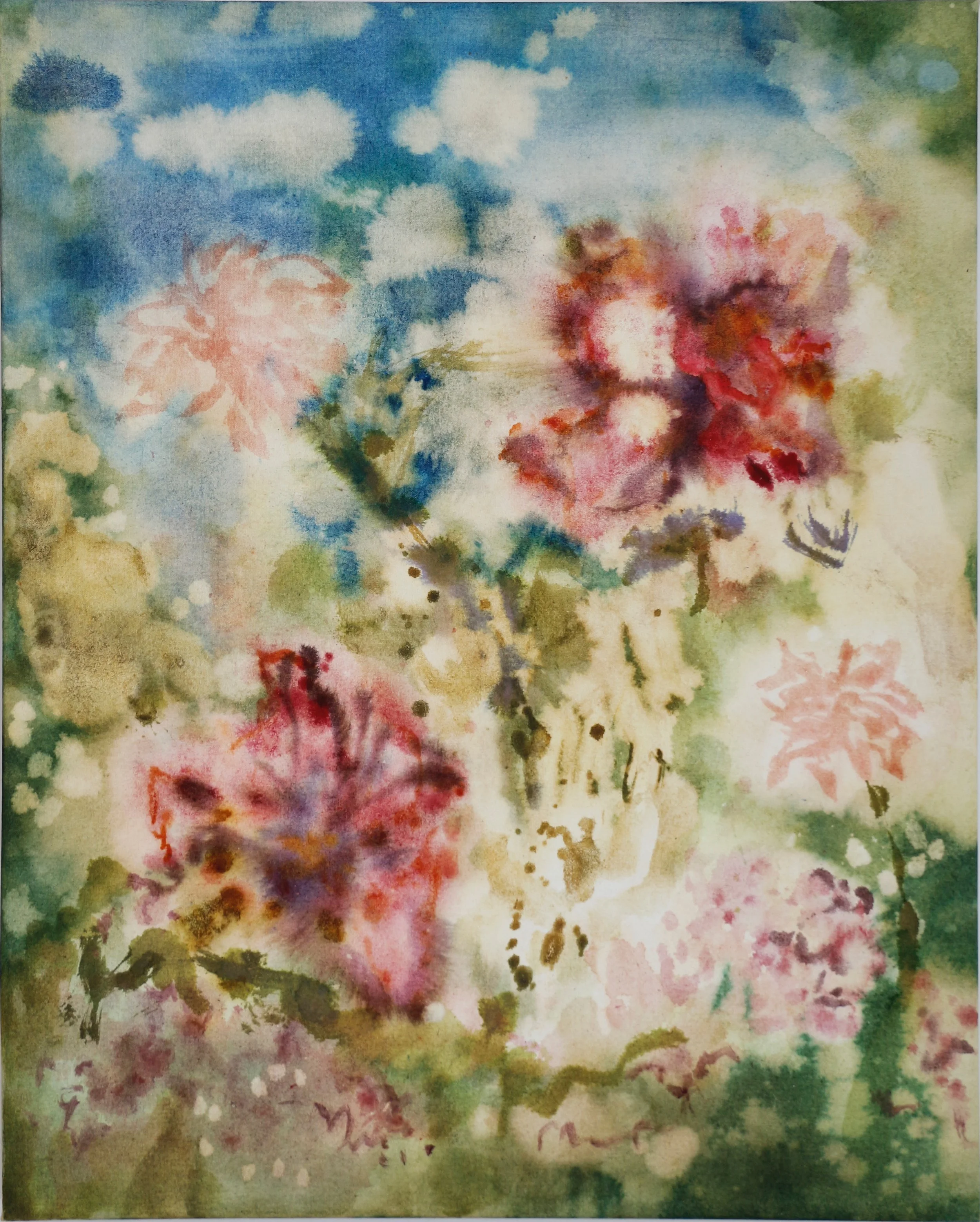 From the Kitchen Window 2026 30 x 24 Mixed Media on Raw Canvas