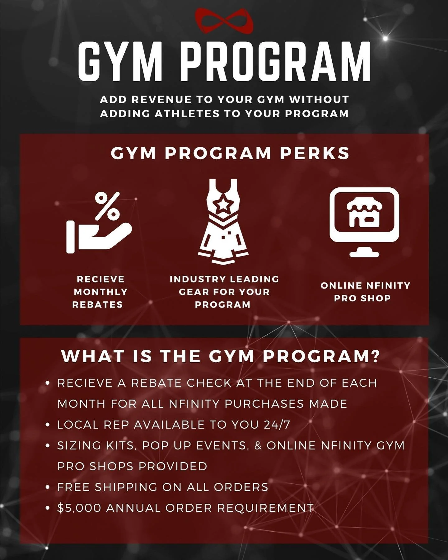Gym owners!! Are you looking for a way to add revenue to your gym without having to add any kids? Let&rsquo;s talk about getting your gym enrolled in the Nfinity Gym Program!♾