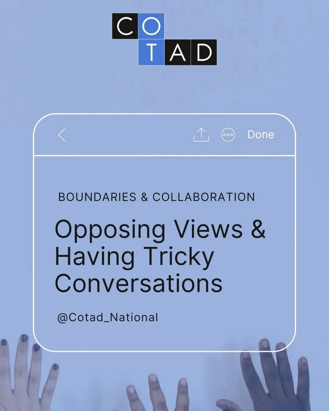 Tonight is all about tricky conversations. How do we talk with people who may be viewing the world differently? How do we build collaboration with people seemingly on the opposite side? How do we know our boundaries for this work and think strategica