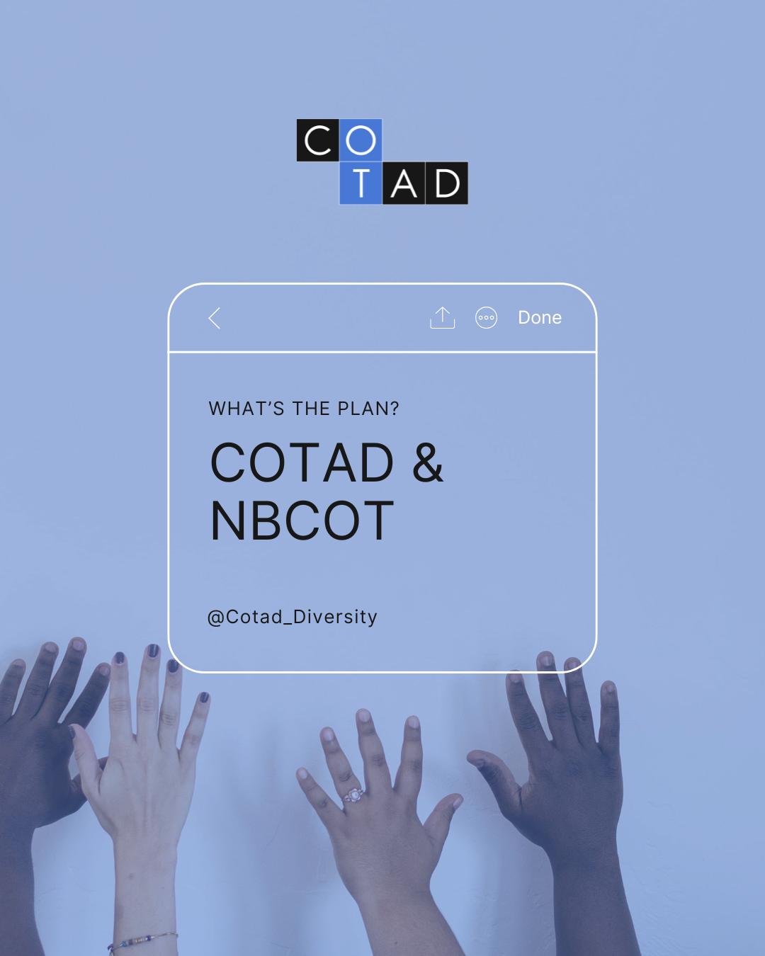 COTAD welcomes @nbcot to the Wednesday night live where they recommit to supporting anti oppression, DEIJAB, and an inclusive OT profession. We talk with Angela about the initiatives they are moving forward and have moved forward to advance OT in inc