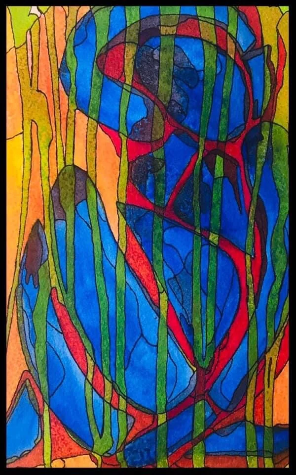 Blue Nude (2020) Watercolor and Ink