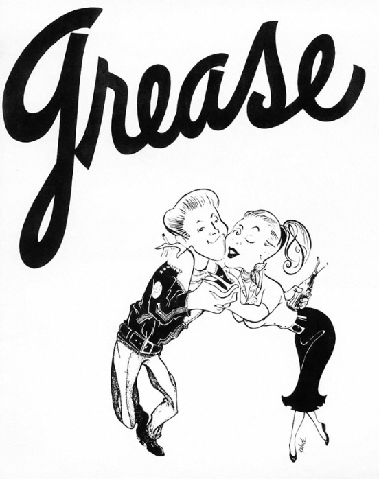 Vintage black and white illustration of a man and woman dancing closely, with the word 'Graise' in large cursive font above them.