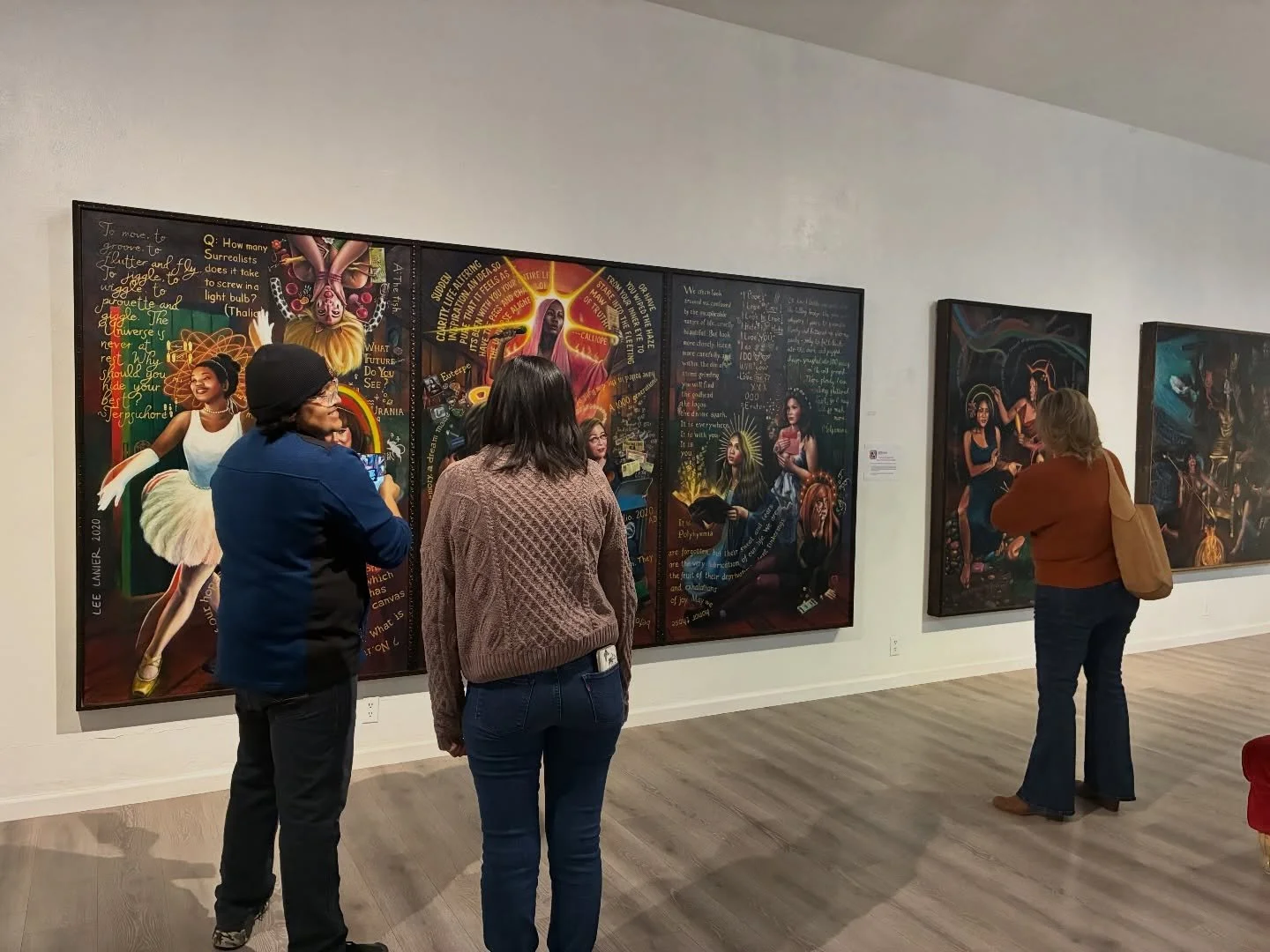Our first round of Yelp Elite visited the gallery yesterday. It was amazing to watch everyone interact with @leelanierpaints art and his augmented reality elements.