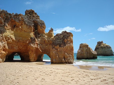  Beach Sea Rocks Coast Portugal Algarve 