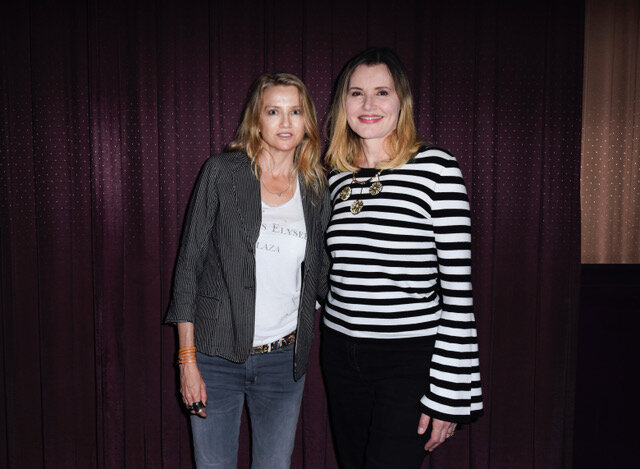 Gretchen Thomas and Geena Davis at Laemmle Music Hall in Los Angeles for SOUFRA Premiere